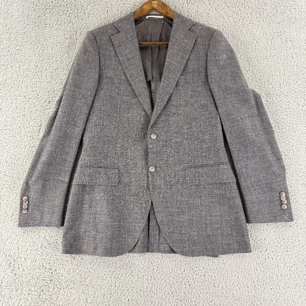 SuitSupply Blazer Vest Pants Suit Set‎ Mens Gray Wool Silk Linen
